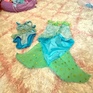 Little girls mermaid bathing suit and coverup